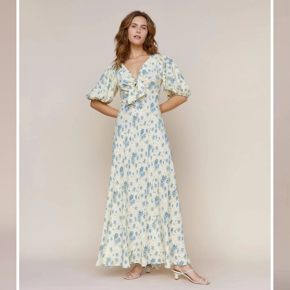 Christy Dawn Yellow and Blue Floral Dress